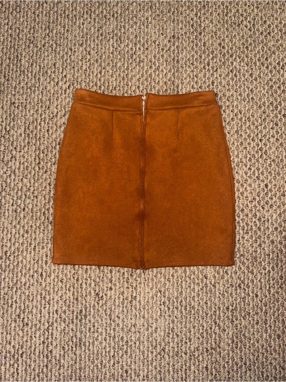 Windsor Rust Brown High-Waist Suede-Look Shorts